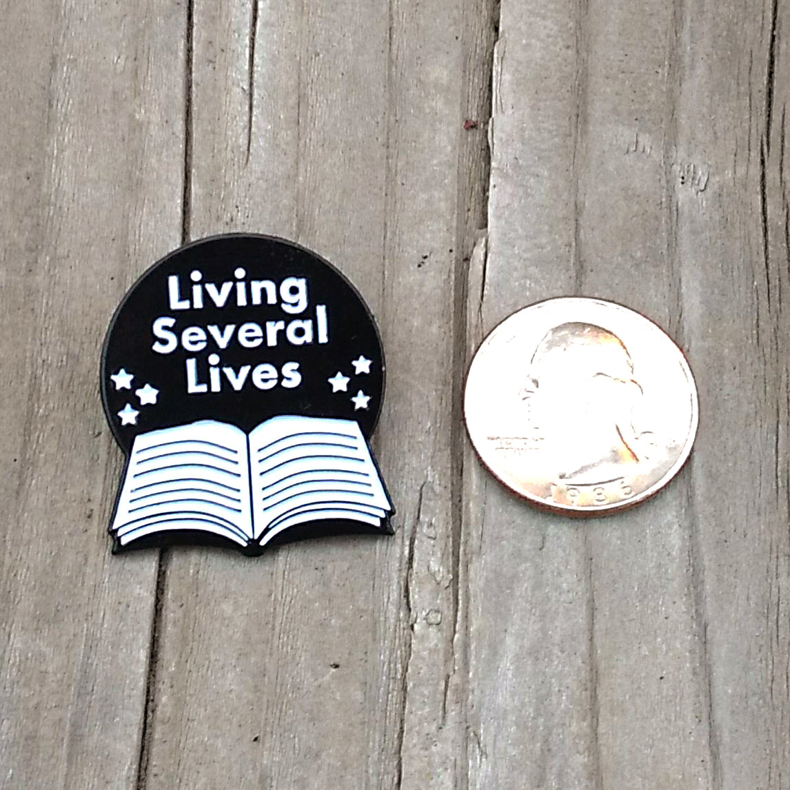 Living Several Lives Book Enamel Pin
