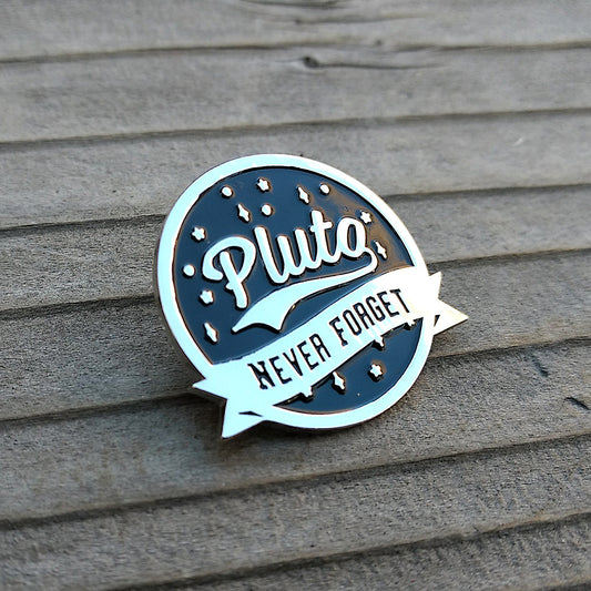 Pluto Never Forget Enamel Pin