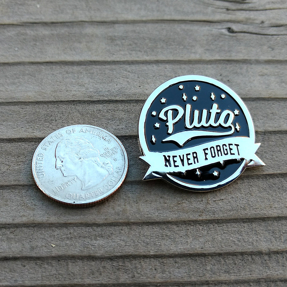 Pluto Never Forget Enamel Pin