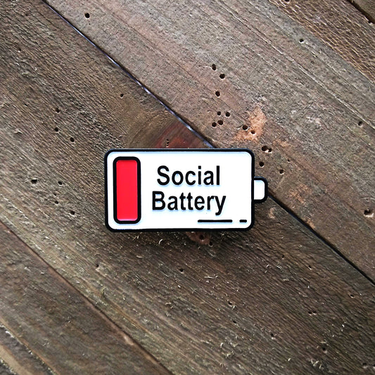 Social Battery Enamel Pin